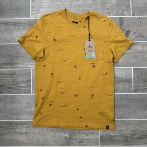 Prana Yellow Short Sleeve Tee Casual Knit